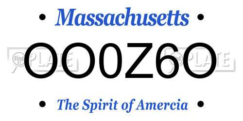 OO0Z6O Massachusetts License Plate