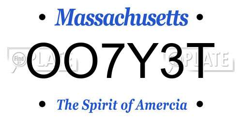 OO7Y3T Massachusetts License Plate
