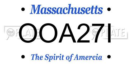OOA27I Massachusetts License Plate