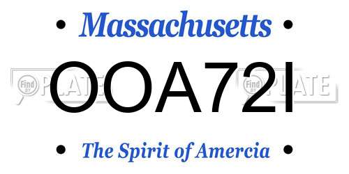 OOA72I Massachusetts License Plate