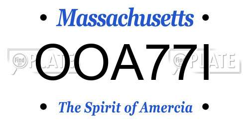OOA77I Massachusetts License Plate