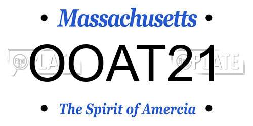 OOAT21 Massachusetts License Plate