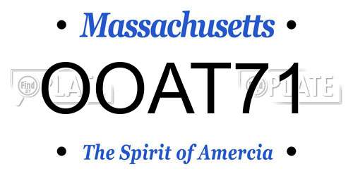 OOAT71 Massachusetts License Plate