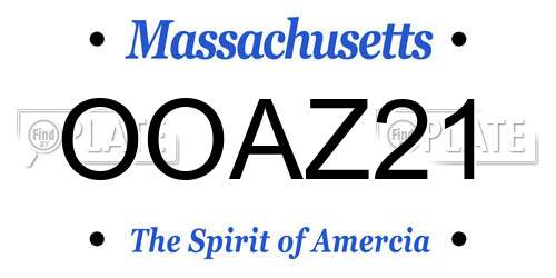 OOAZ21 Massachusetts License Plate