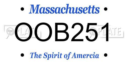 OOB251 Massachusetts License Plate