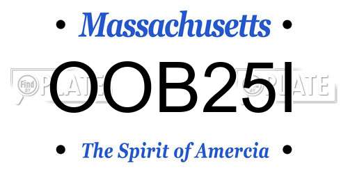 OOB25I Massachusetts License Plate