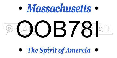 OOB78I Massachusetts License Plate