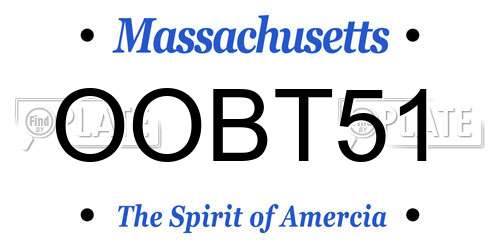 OOBT51 Massachusetts License Plate