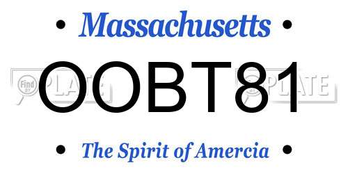 OOBT81 Massachusetts License Plate