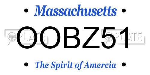 OOBZ51 Massachusetts License Plate