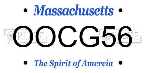 OOCG56 Massachusetts License Plate