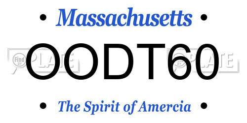OODT60 Massachusetts License Plate