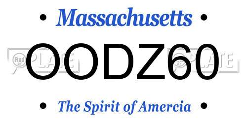 OODZ60 Massachusetts License Plate