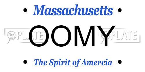 OOMY Massachusetts License Plate