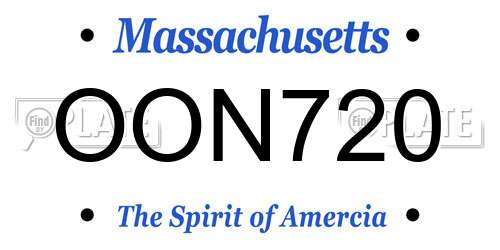 OON720 Massachusetts License Plate