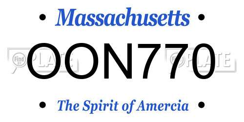 OON770 Massachusetts License Plate