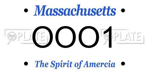 OOO1 Massachusetts License Plate