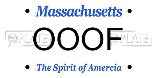 OOOF Massachusetts License Plate