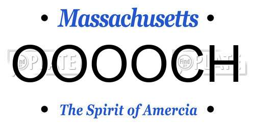OOOOCH Massachusetts License Plate