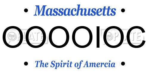 OOOOIOC Massachusetts License Plate