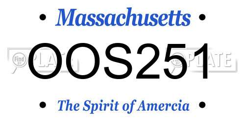 OOS251 Massachusetts License Plate