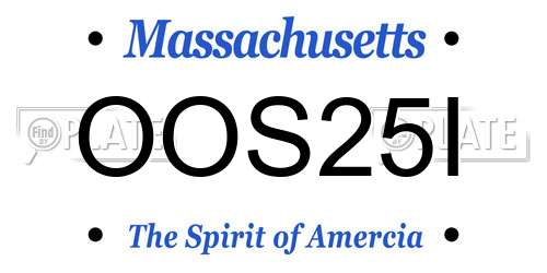 OOS25I Massachusetts License Plate