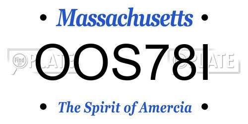 OOS78I Massachusetts License Plate