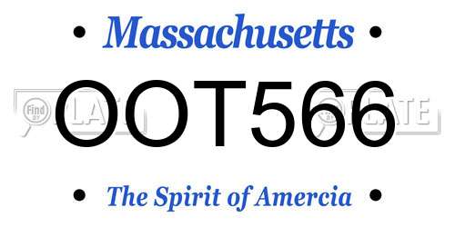 OOT566 Massachusetts License Plate