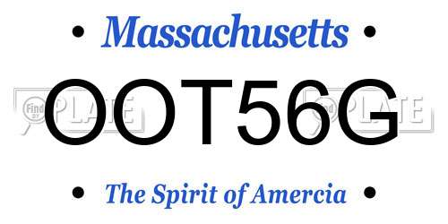 OOT56G Massachusetts License Plate