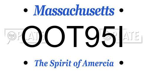 OOT95I Massachusetts License Plate
