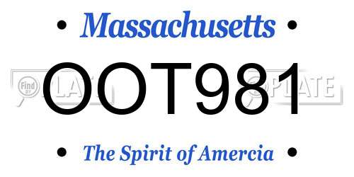 OOT981 Massachusetts License Plate