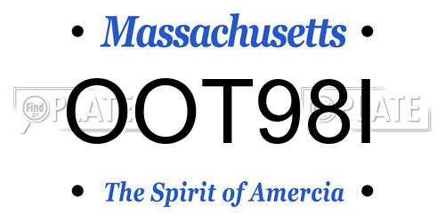 OOT98I Massachusetts License Plate