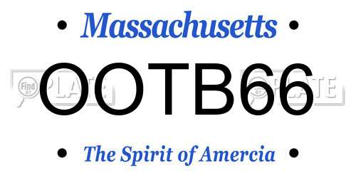 OOTB66 Massachusetts License Plate