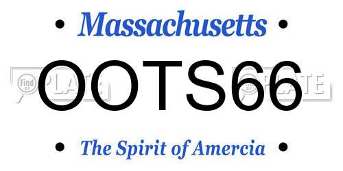 OOTS66 Massachusetts License Plate