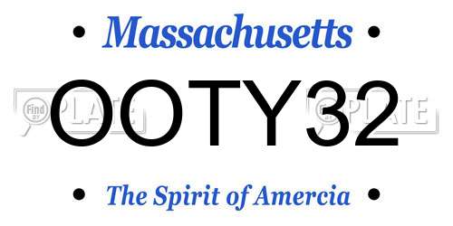 OOTY32 Massachusetts License Plate