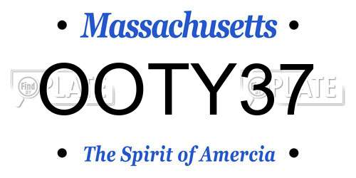 OOTY37 Massachusetts License Plate