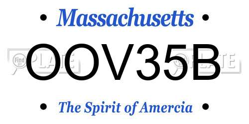 OOV35B Massachusetts License Plate