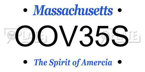 OOV35S Massachusetts License Plate