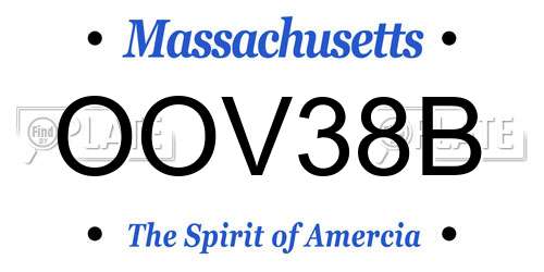 OOV38B Massachusetts License Plate