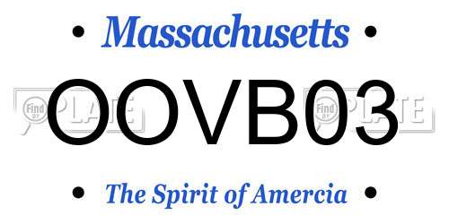 OOVB03 Massachusetts License Plate