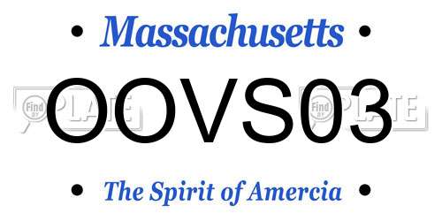 OOVS03 Massachusetts License Plate