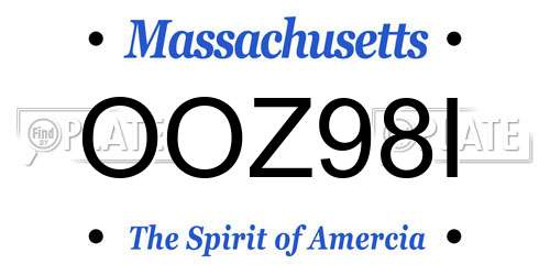 OOZ98I Massachusetts License Plate