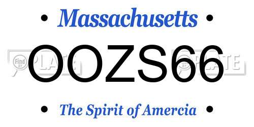 OOZS66 Massachusetts License Plate