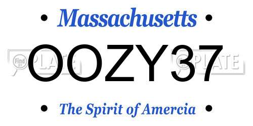 OOZY37 Massachusetts License Plate