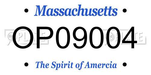 OP09004 Massachusetts License Plate