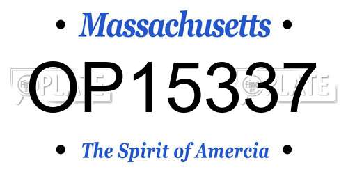 OP15337 Massachusetts License Plate