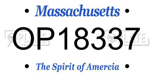 OP18337 Massachusetts License Plate
