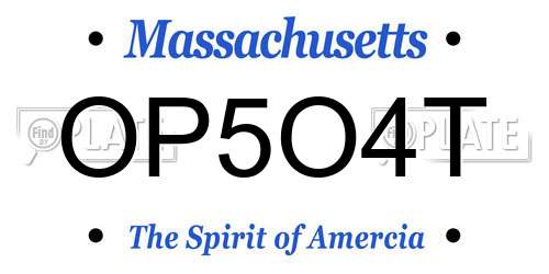 OP5O4T Massachusetts License Plate