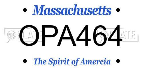 OPA464 Massachusetts License Plate
