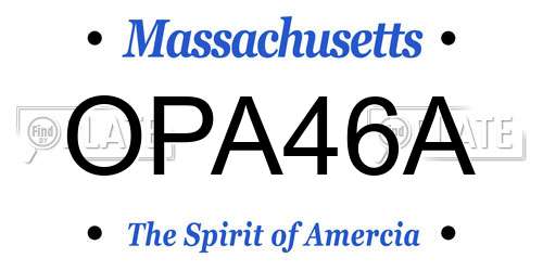 OPA46A Massachusetts License Plate